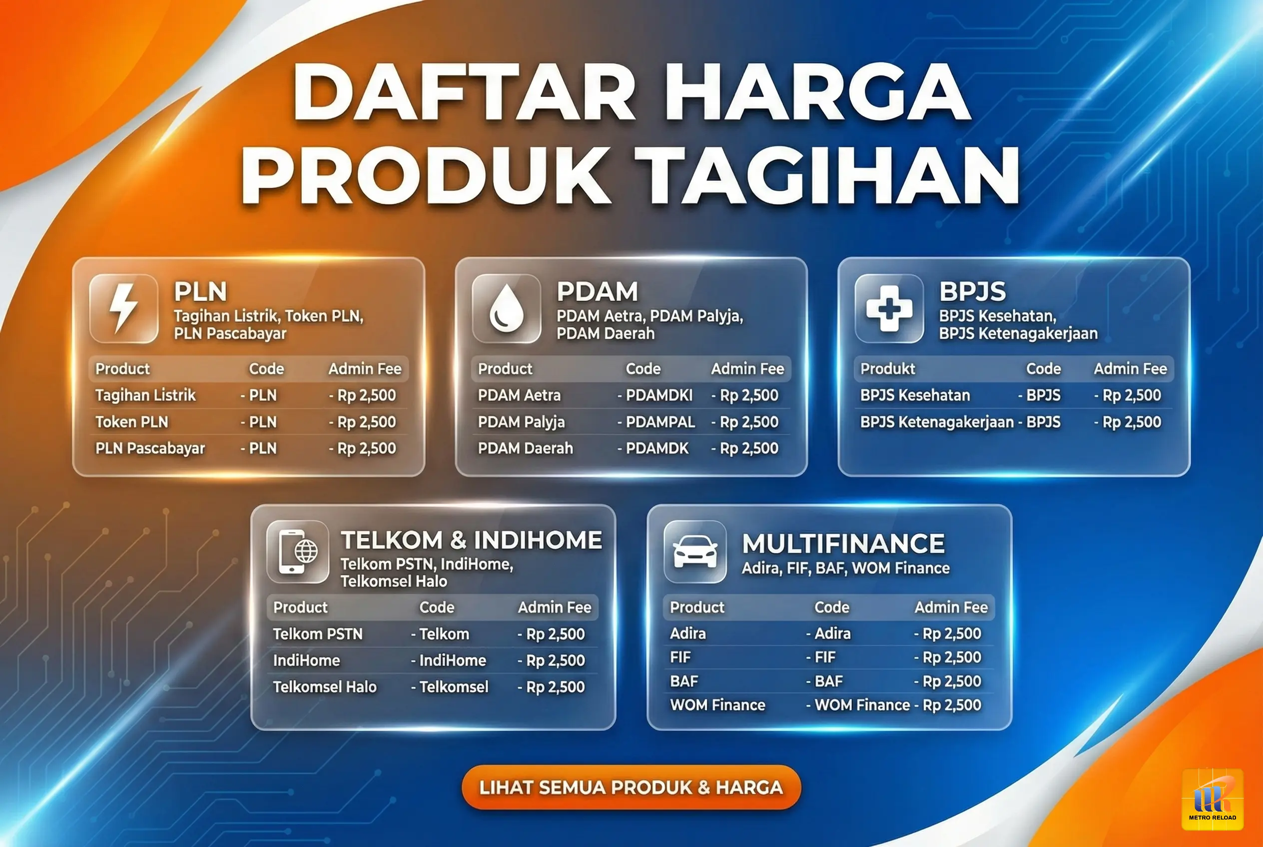 Daftar Harga Bayar Tagihan